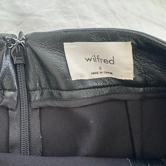 Aritzia Wilfred Patio High Waist Black Vegan Leather Mini Skirt Size S - Picture 4 of 7